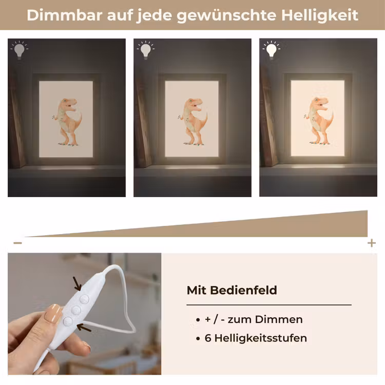 Dino - T-Rex - Oranje Light Box met kabel klein -USP_dimbaarDE