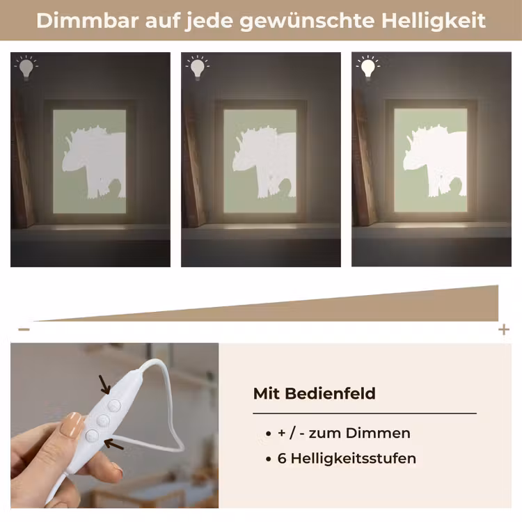Dino - Triceratops - Dinosaurus - Groen Light Box met kabel klein -USP_dimbaarDE