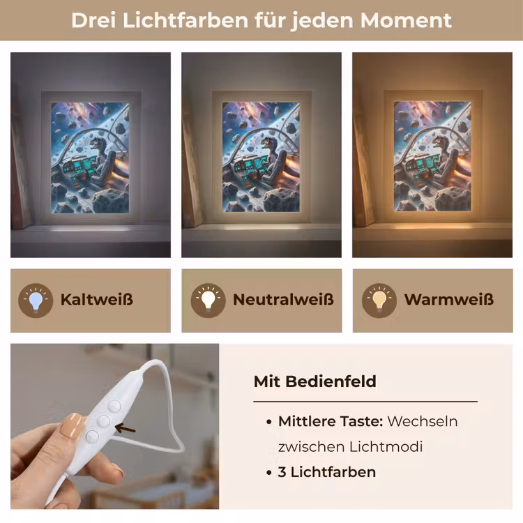 Dino - Ruimte - Jongens Light Box met kabel klein -USP_lichtkleurDE