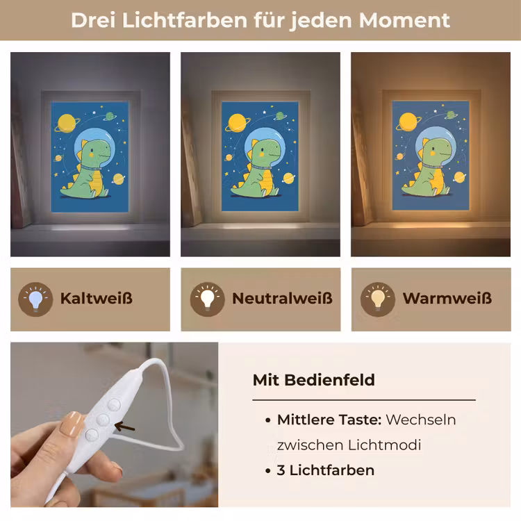 Dino - Ruimte - Planeten Light Box met kabel klein -USP_lichtkleurDE