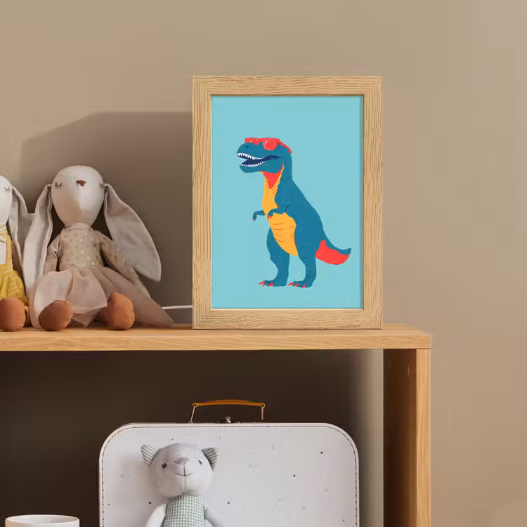 Dinosaurus - Blauw - Zonnebril Light Box met kabel klein -sfeer2_kind
