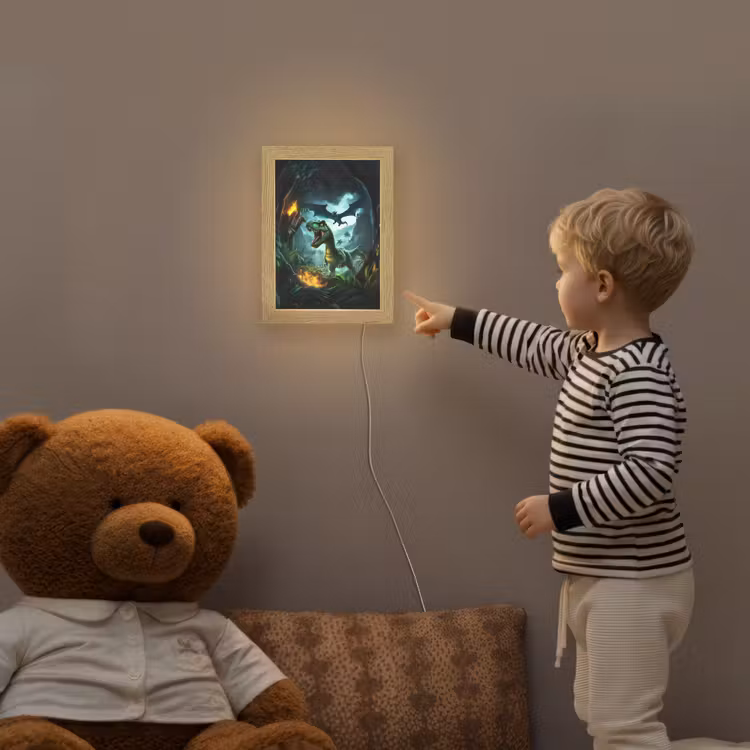 Dinosaurus - Draak - Jungle - Groen Light Box met kabel klein -sfeer4a_kind