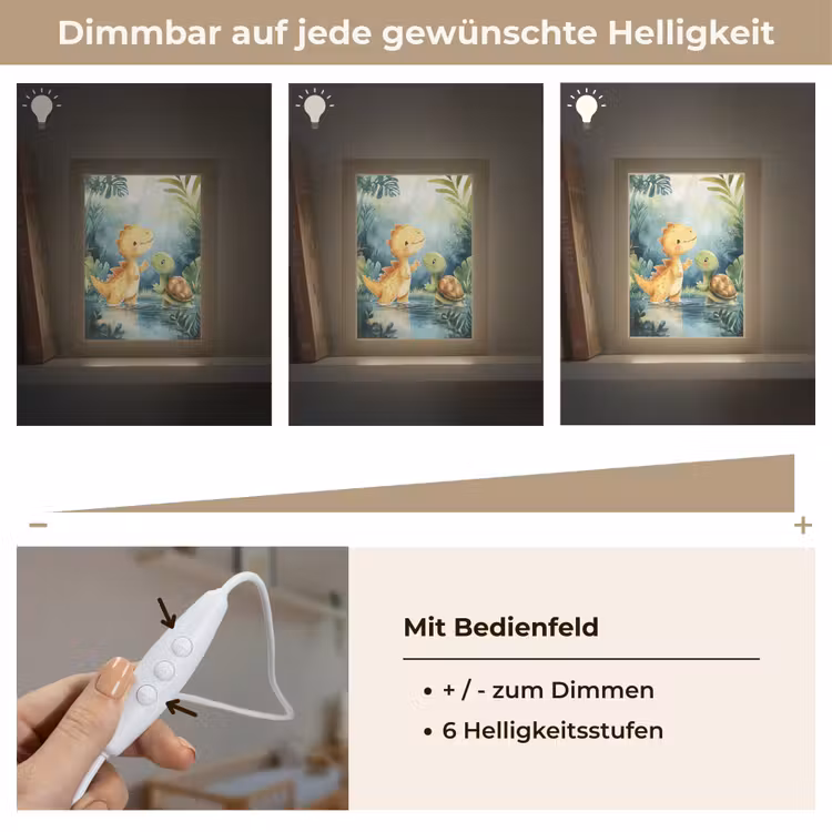 Dinosaurus - Schildpad - Illustratie - Aquarel Light Box met kabel klein -USP_dimbaarDE