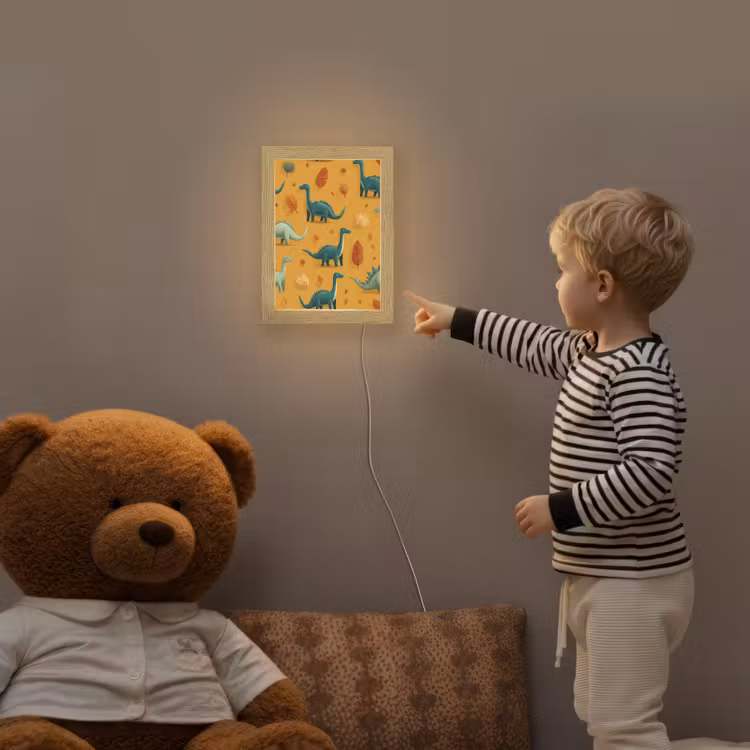 Dinosaurussen - Stekels - Herfstbladeren - Bruin Light Box met kabel klein -sfeer4a_kind