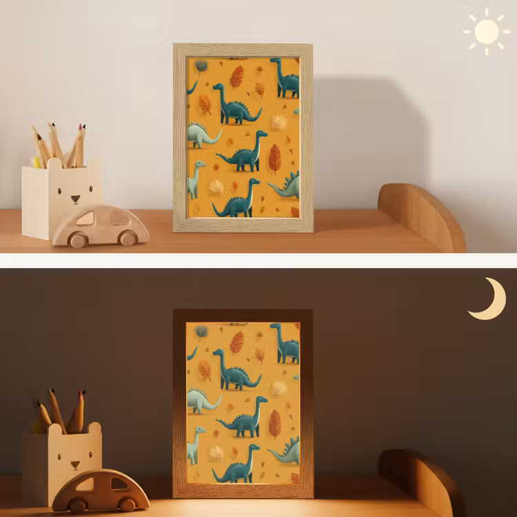 Dinosaurussen - Stekels - Herfstbladeren - Bruin Light Box met kabel klein -sfeer3_kind