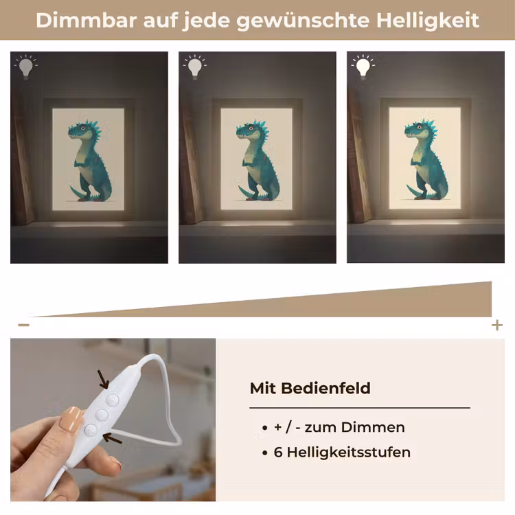 Dinosaurus - Turquoise - Stekels Light Box met kabel klein -USP_dimbaarDE
