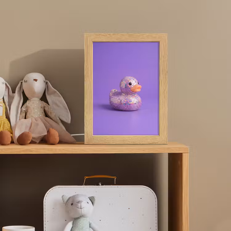 Disco - Eend - Paars Light Box met kabel (Kinderlampje) klein -sfeer2_kind