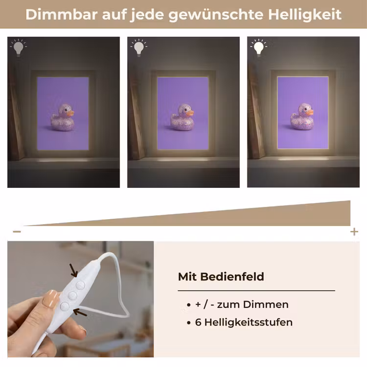 Disco - Eend - Paars Light Box met kabel (Kinderlampje) klein -USP_dimbaarDE