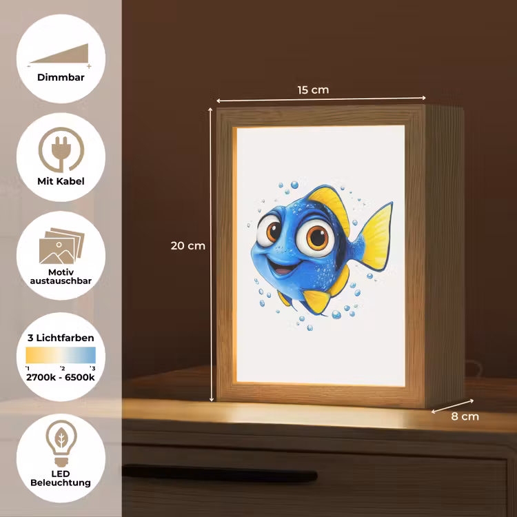 Doktersvis - Blauw - Vis - Spetters Light Box met kabel (Kinderlampje) klein -USP_websiteoverzichtDE