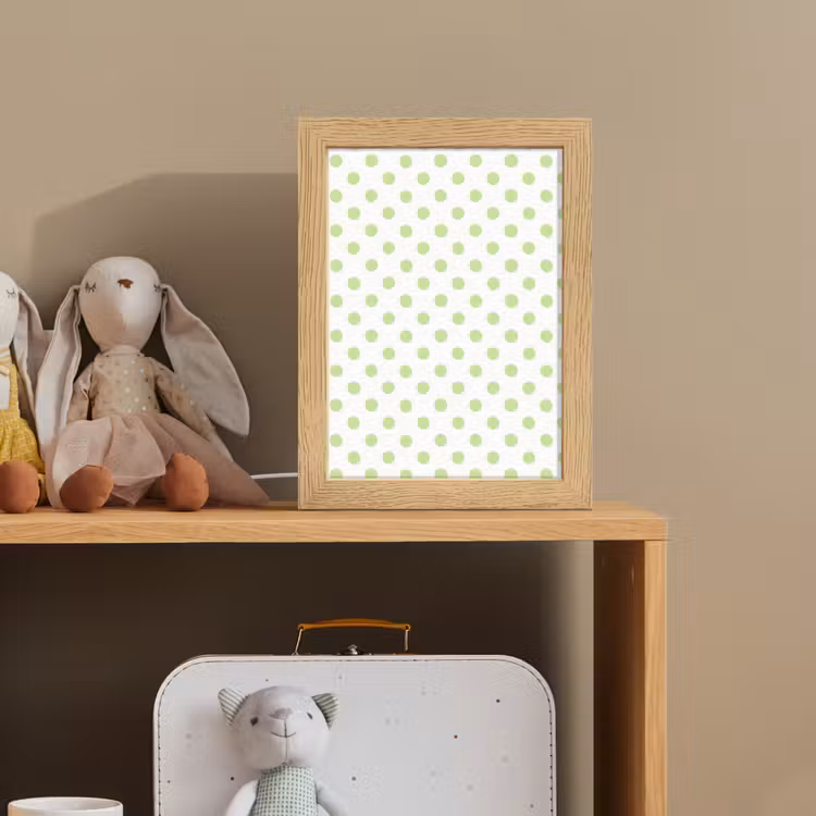Dots - Klassiek - Groen Light Box met kabel (Kinderlampje) klein 904 -sfeer2_kind