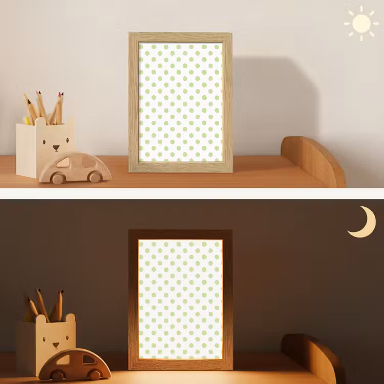 Dots - Klassiek - Groen Light Box met kabel (Kinderlampje) klein 904 -sfeer3_kind