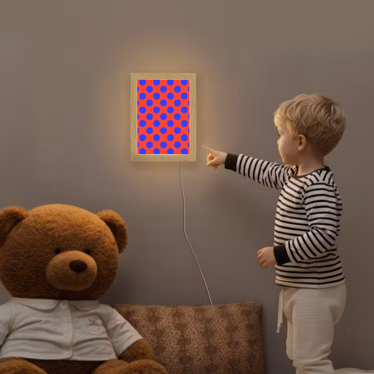 Dots - Klassiek - Rood Light Box met kabel (Kinderlampje) klein 904 -sfeer4a_kind