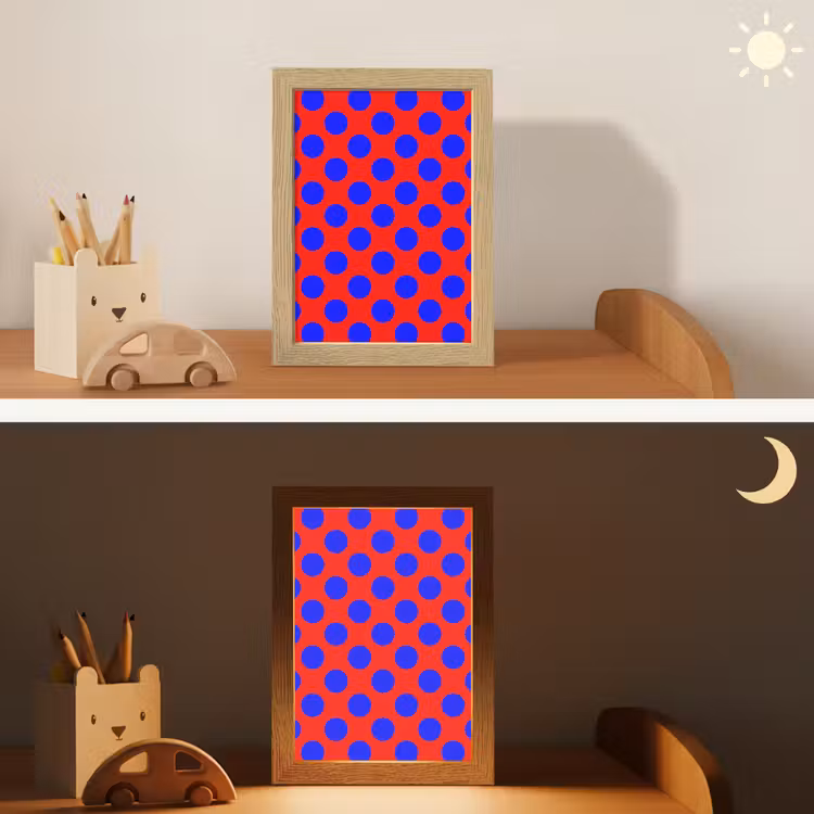 Dots - Klassiek - Rood Light Box met kabel (Kinderlampje) klein 904 -sfeer3_kind