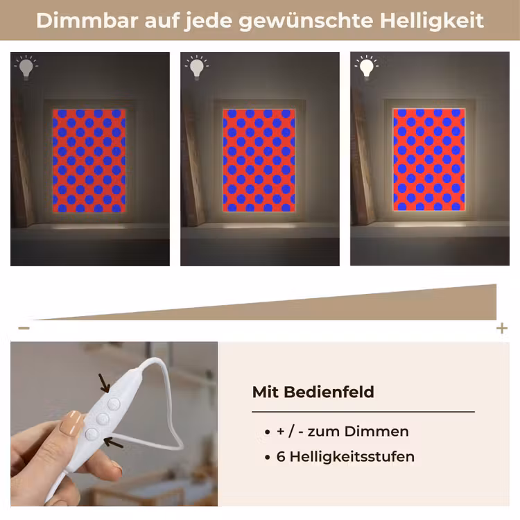 Dots - Klassiek - Rood Light Box met kabel (Kinderlampje) klein 904 -USP_dimbaarDE