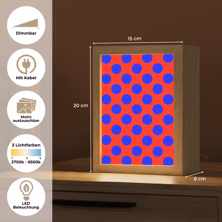 Dots - Klassiek - Rood Light Box met kabel (Kinderlampje) klein 904 -USP_websiteoverzichtDE