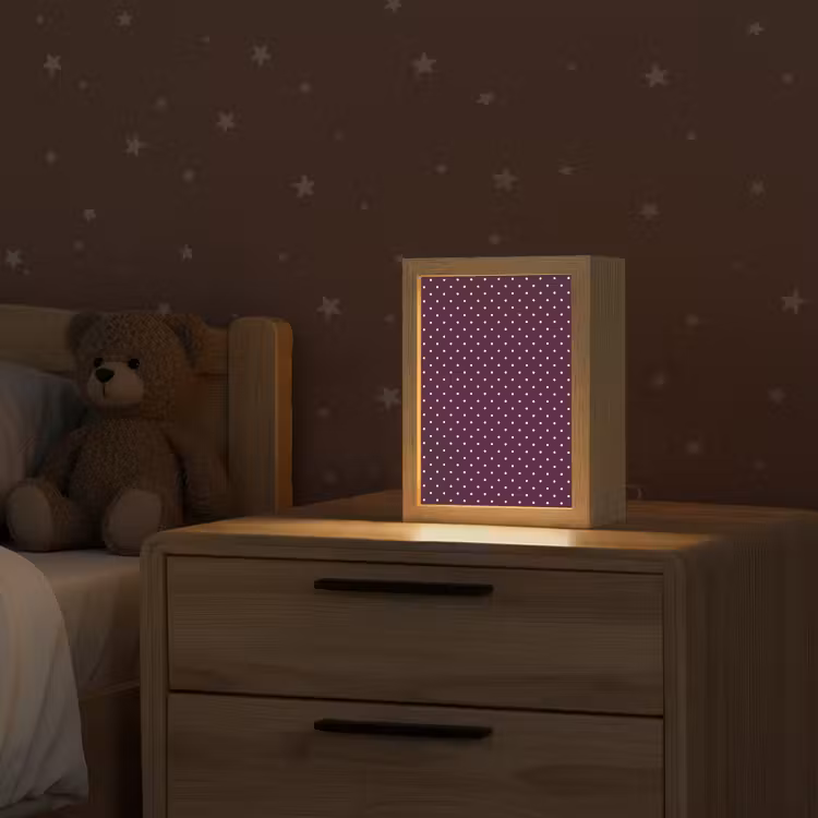 Stippen - Modern - Paars Light Box met kabel (Kinderlampje) klein 904 -sfeer1_kind