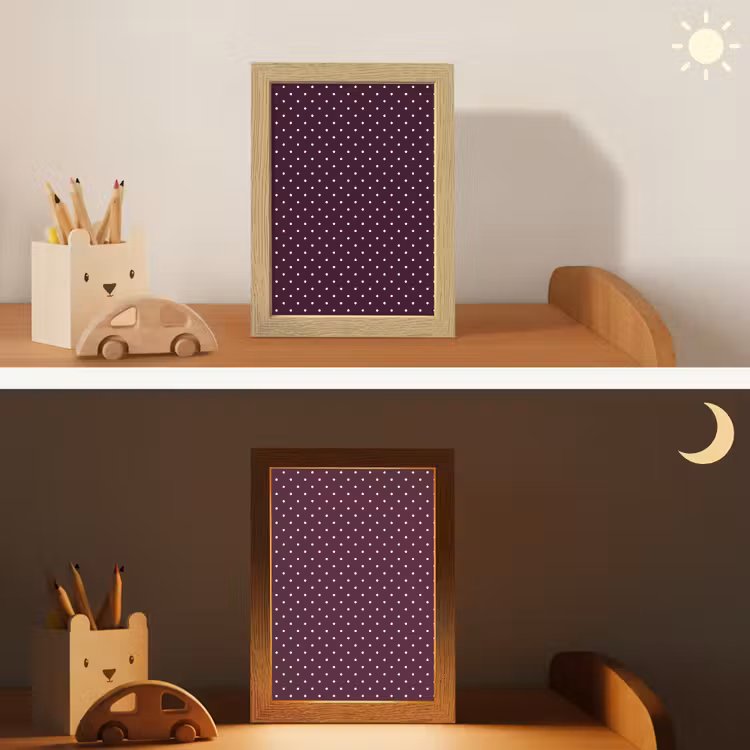 Stippen - Modern - Paars Light Box met kabel (Kinderlampje) klein 904 -sfeer3_kind