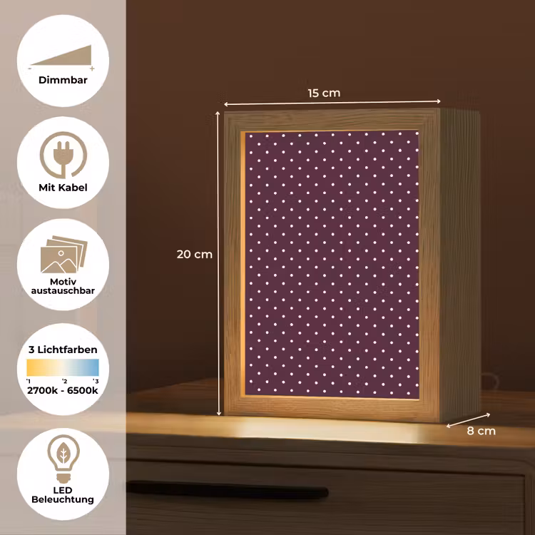 Stippen - Modern - Paars Light Box met kabel (Kinderlampje) klein 904 -USP_websiteoverzichtDE