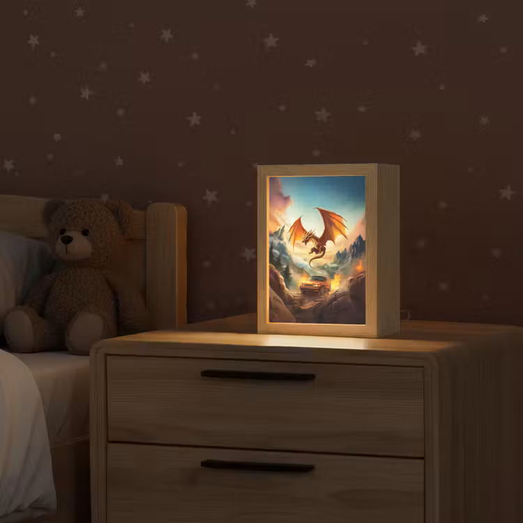 Draak - Auto - Bergen - Vuur Light Box met kabel klein -sfeer1_kind