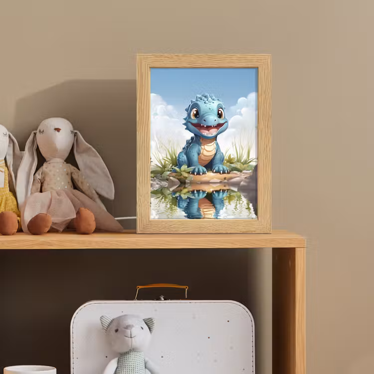Draak - Blauw - Jongens - Kinderen Light Box met kabel klein -sfeer2_kind
