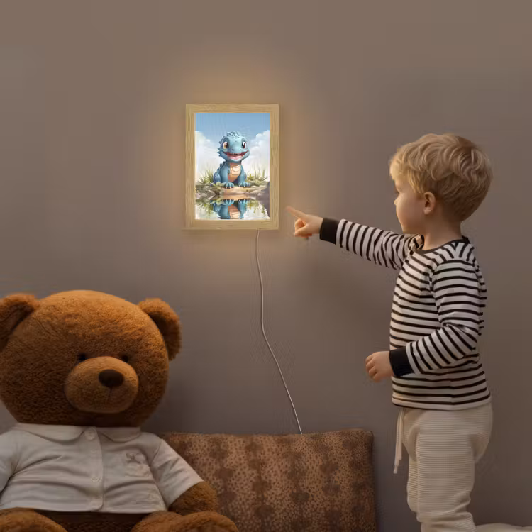Draak - Blauw - Jongens - Kinderen Light Box met kabel klein -sfeer4a_kind
