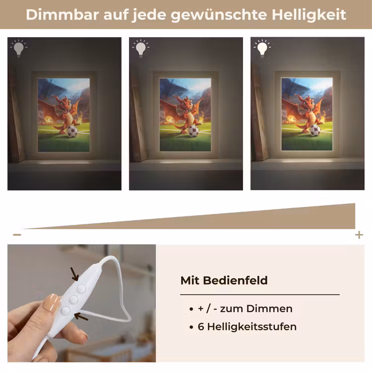Draak - Voetbal - Vuur - Stadion Light Box met kabel klein -USP_dimbaarDE