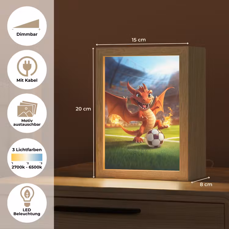Draak - Voetbal - Vuur - Stadion Light Box met kabel (Kinderlampje) klein -USP_websiteoverzichtDE