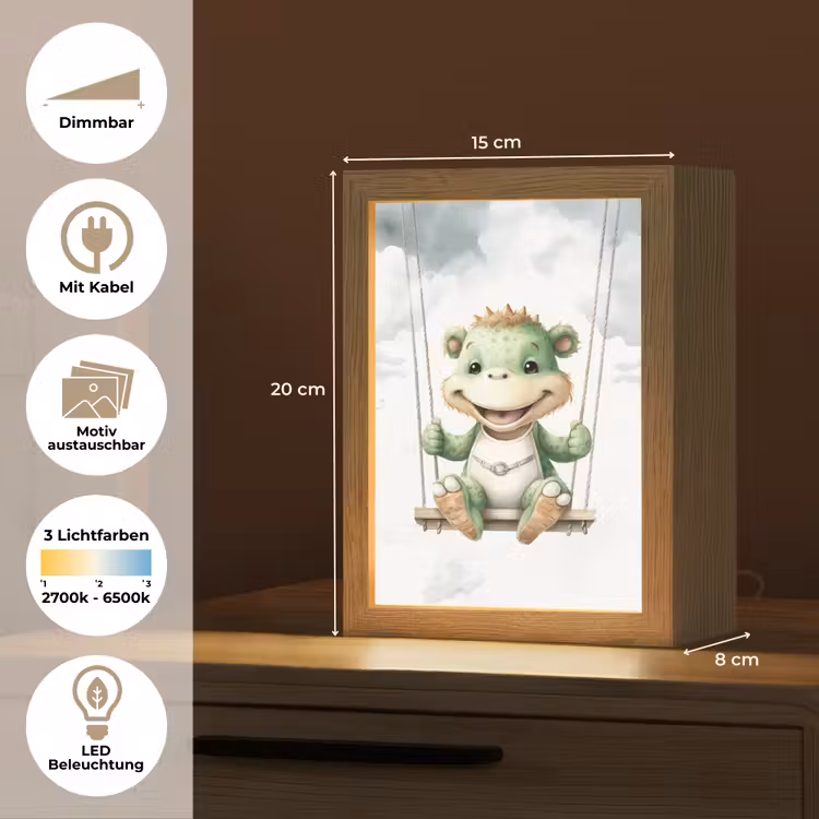 Draak - Baby dier - Kinderen Light Box met kabel (Kinderlampje) klein -USP_websiteoverzichtDE