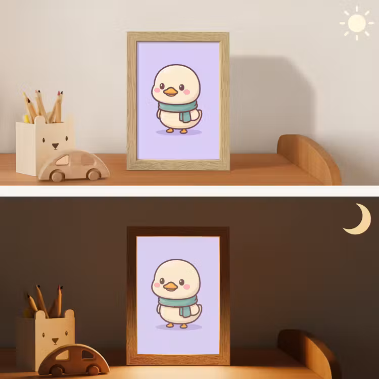 Eend - Sjaal - Paars Light Box met kabel klein -sfeer3_kind