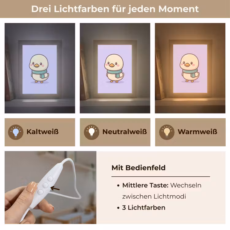 Eend - Sjaal - Paars Light Box met kabel klein -USP_lichtkleurDE