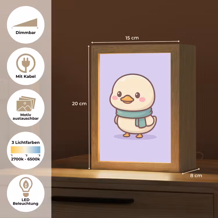 Eend - Sjaal - Paars Light Box met kabel (Kinderlampje) klein -USP_websiteoverzichtDE