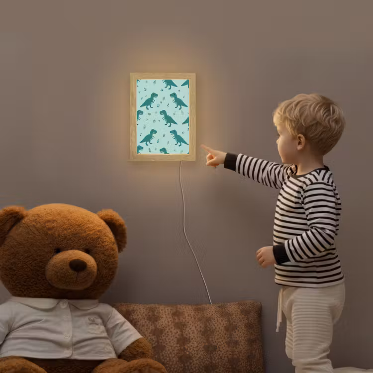 Donkergroen - Dinosaurussen - Afdrukken - Bladeren Light Box met kabel klein -sfeer4a_kind