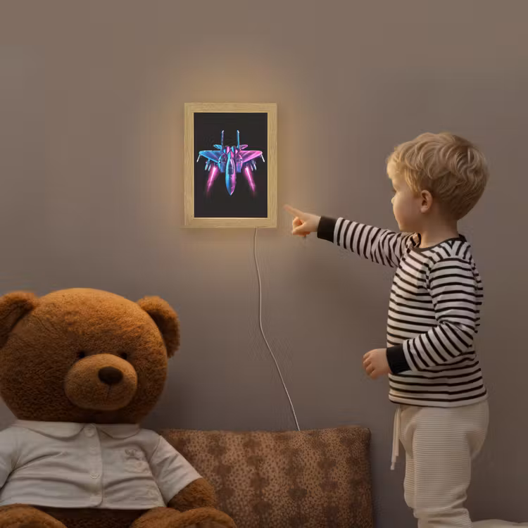 Straaljager - Blauw - Kleuren - Jongens - Zwart Light Box met kabel klein -sfeer4a_kind