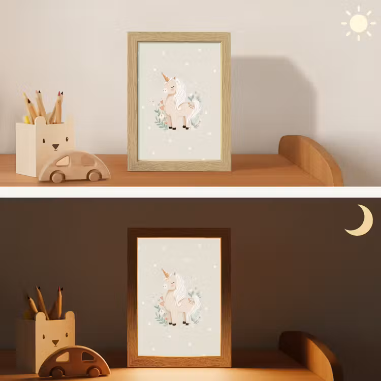 Eenhoorn - Bloemen - Stippen Light Box met kabel klein -sfeer3_kind