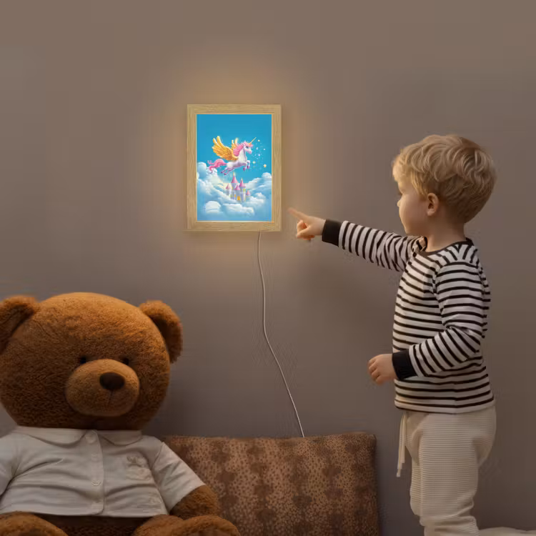 Eenhoorn - Fantasie - Kasteel Light Box met kabel klein -sfeer4a_kind