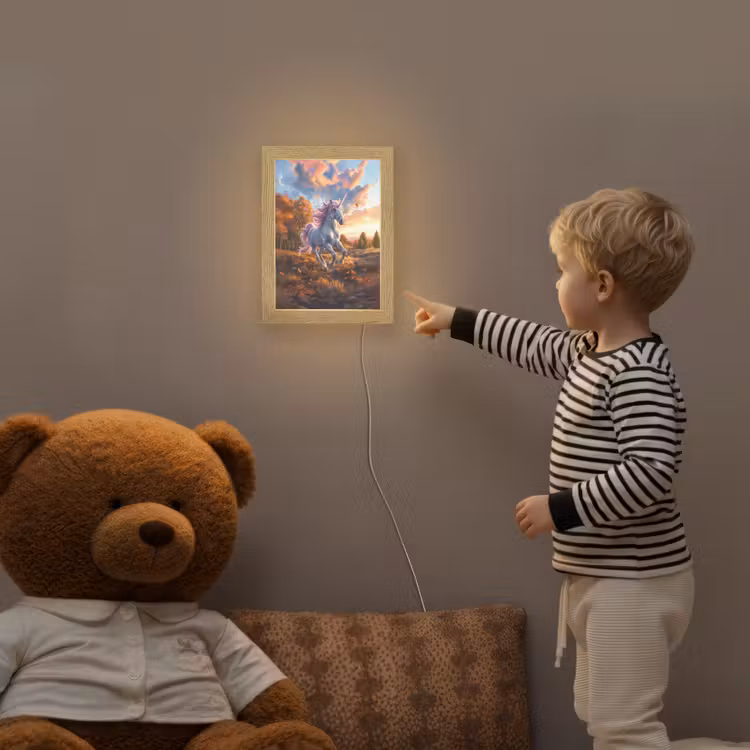 Eenhoorn - Sprookjes dier - Natuur - Meisjes Light Box met kabel klein -sfeer4a_kind
