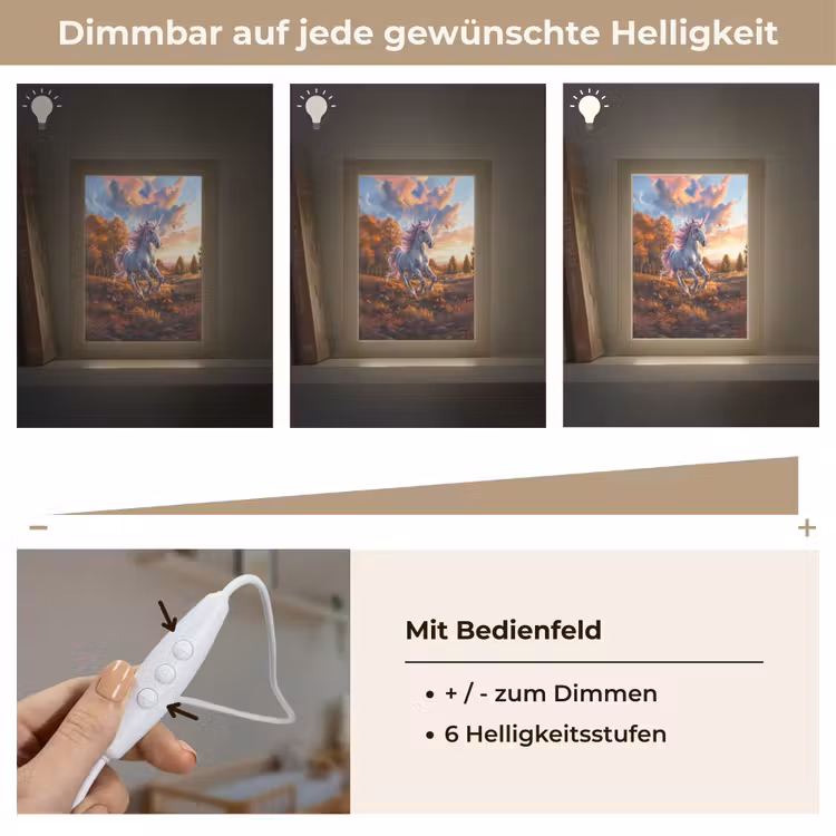 Eenhoorn - Sprookjes dier - Natuur - Meisjes Light Box met kabel klein -USP_dimbaarDE