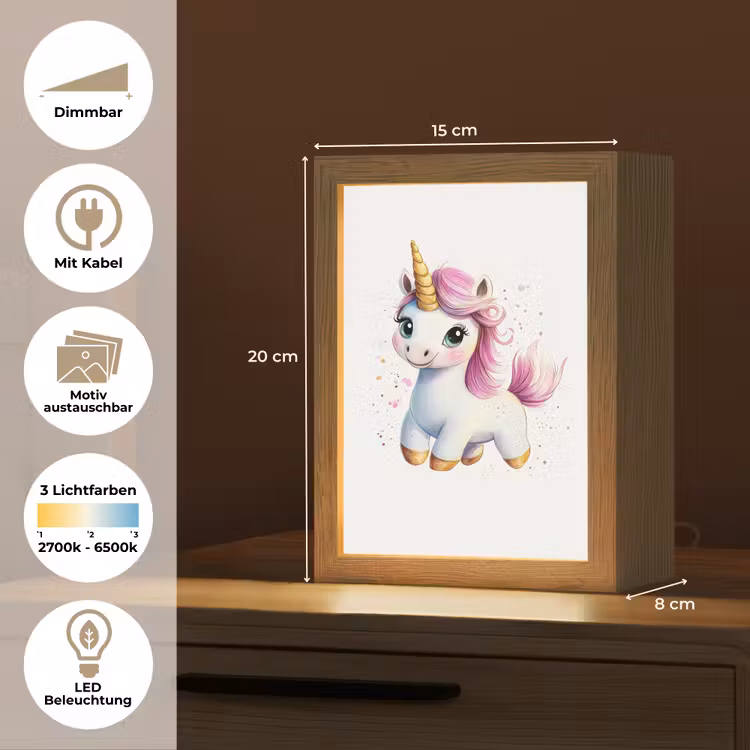 Eenhoorn - Roze - Magie Light Box met kabel (Kinderlampje) klein -USP_websiteoverzichtDE