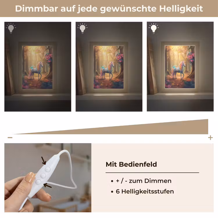Eenhoorn - Bos - Kleurrijk - Bloemen - Meiden Light Box met kabel klein -USP_dimbaarDE
