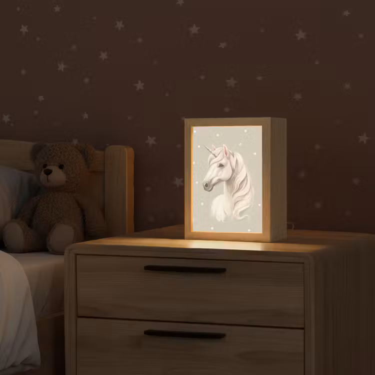 Eenhoorn - Wit - Stippen Light Box met kabel klein -sfeer1_kind