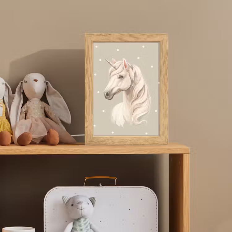Eenhoorn - Wit - Stippen Light Box met kabel klein -sfeer2_kind