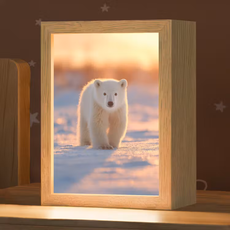 Ijsbeer - Sneeuw - Zonsopgang Light Box met kabel klein -zzz_3d_website