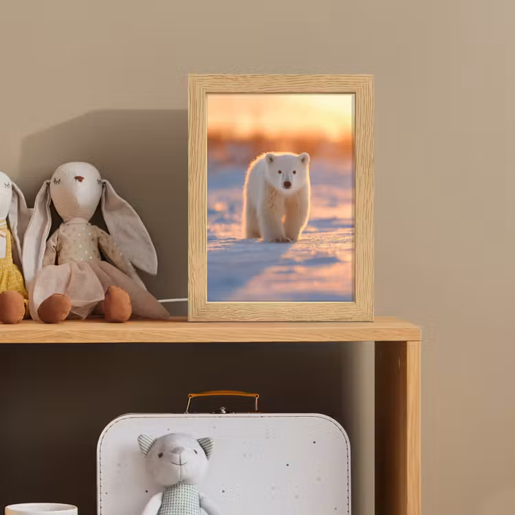 Ijsbeer - Sneeuw - Zonsopgang Light Box met kabel klein -sfeer2_kind