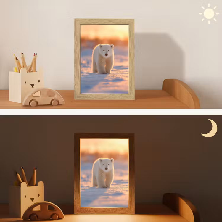 Ijsbeer - Sneeuw - Zonsopgang Light Box met kabel klein -sfeer3_kind
