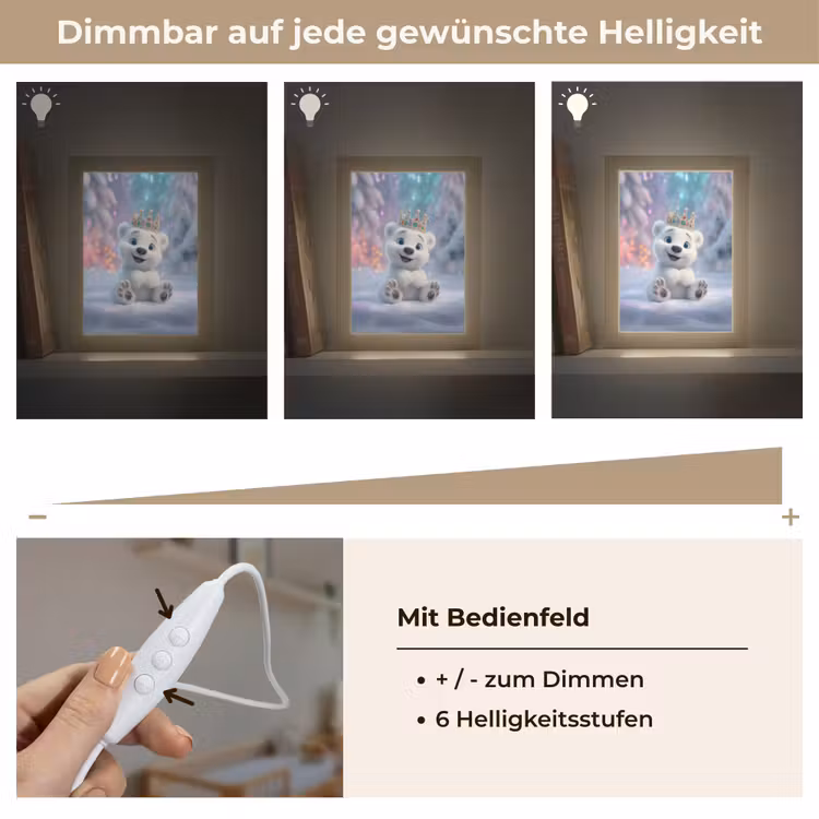 Ijsbeerwelp - Sneeuw - Lichtjes - Kroon Light Box met kabel klein -USP_dimbaarDE