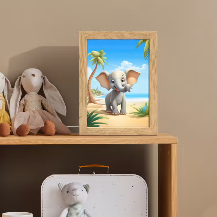 Olifant - Strand - Dieren - Meisjes - Kind Light Box met kabel klein -sfeer2_kind
