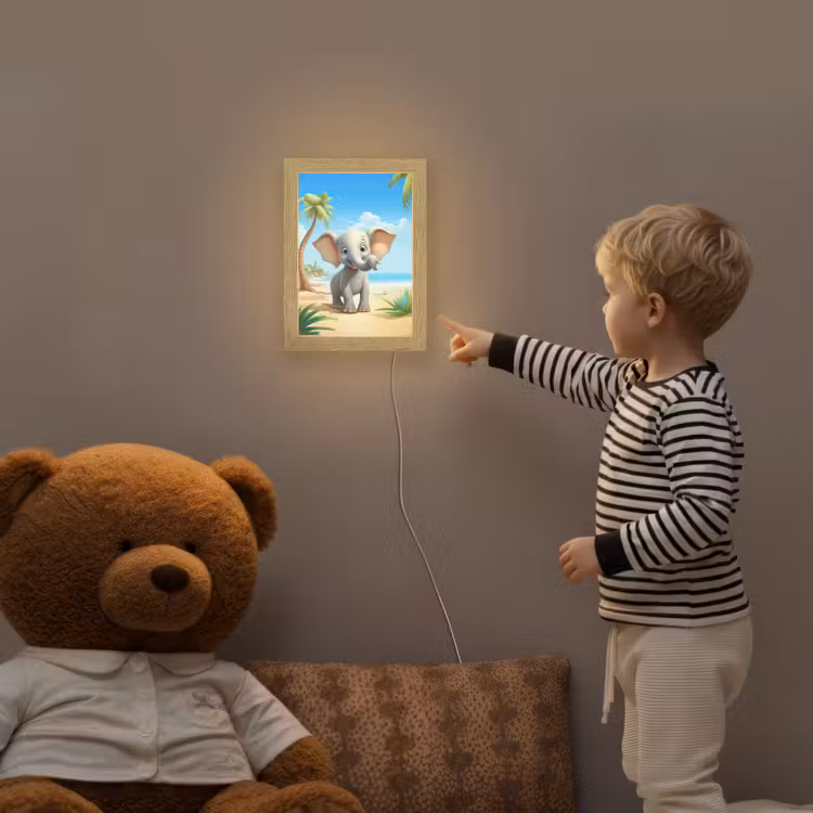 Olifant - Strand - Dieren - Meisjes - Kind Light Box met kabel klein -sfeer4a_kind