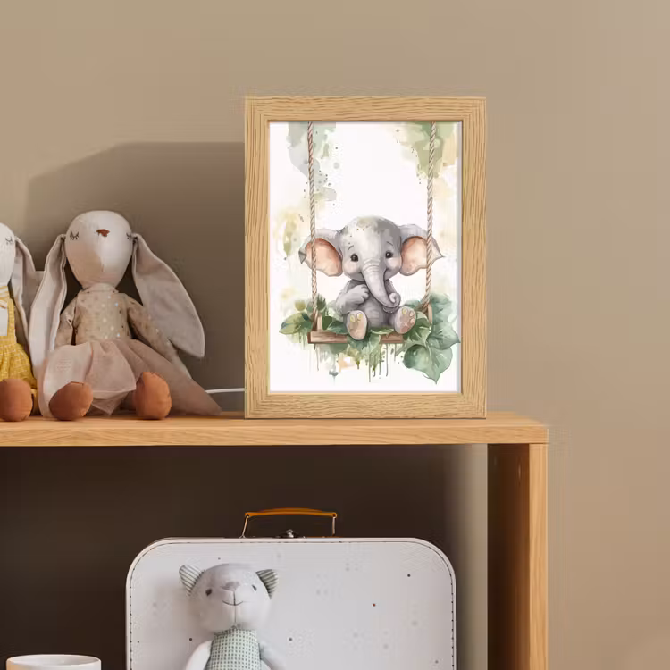 Olifant - Dier - Kinderen - Jungle Light Box met kabel klein -sfeer2_kind