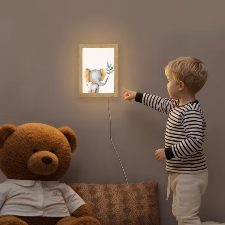Olifant - Dier - Pastel kleuren Light Box met kabel klein -sfeer4a_kind