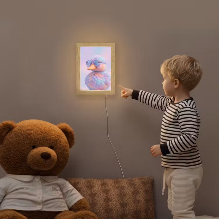 Eend - bril - Pastel Light Box met kabel (Kinderlampje) klein -sfeer4a_kind